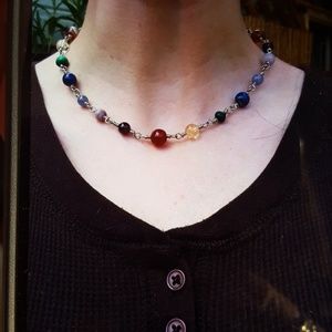 17.5 inch chakra yoga reiki stone beads & chain ch